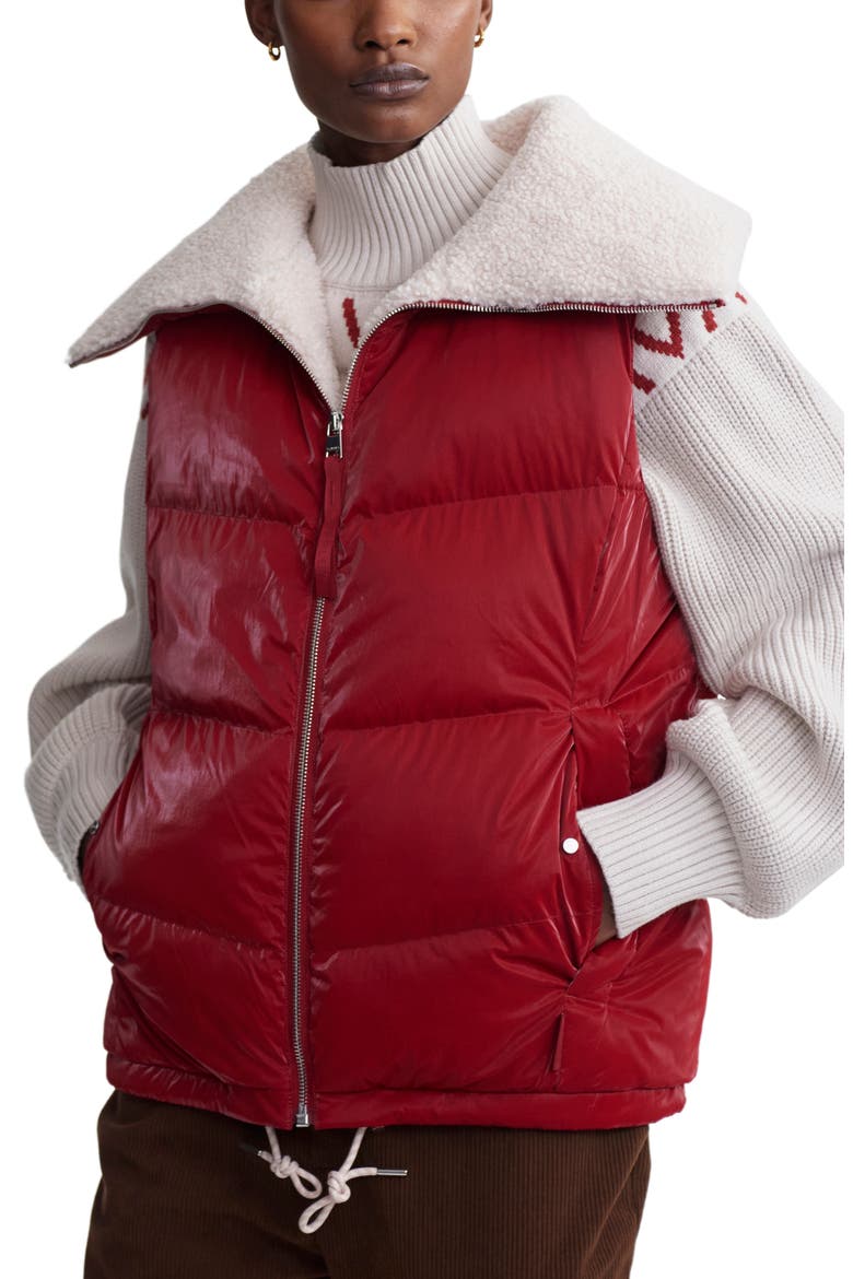Brock Fleece Lined Puffer Vest, Alternate, color, RED DAHLIA