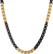HMY JEWELRY Stainless Steel Two Tone Box Chain Necklace