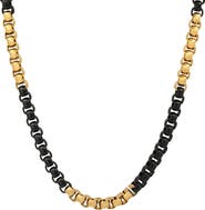 HMY JEWELRY Stainless Steel Two Tone Box Chain Necklace