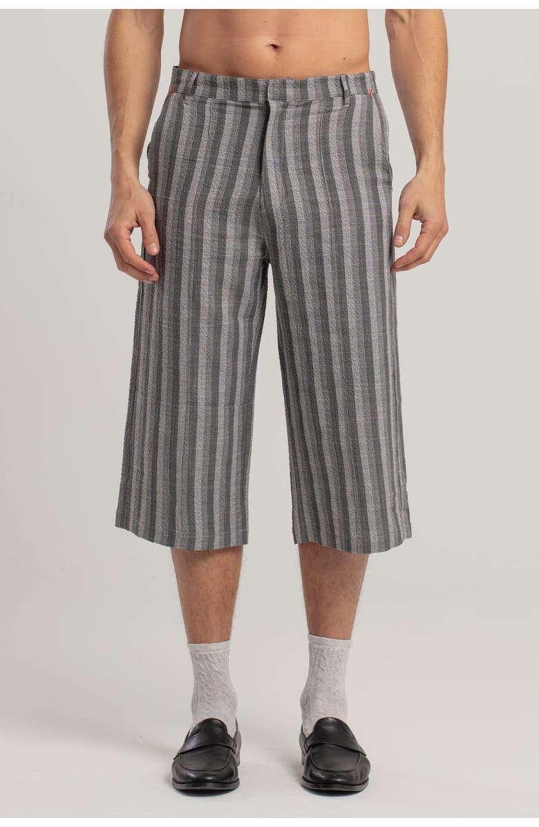 PCFG Linen & Cotton Blend Checked Woven Short, Alternate, color, Grey