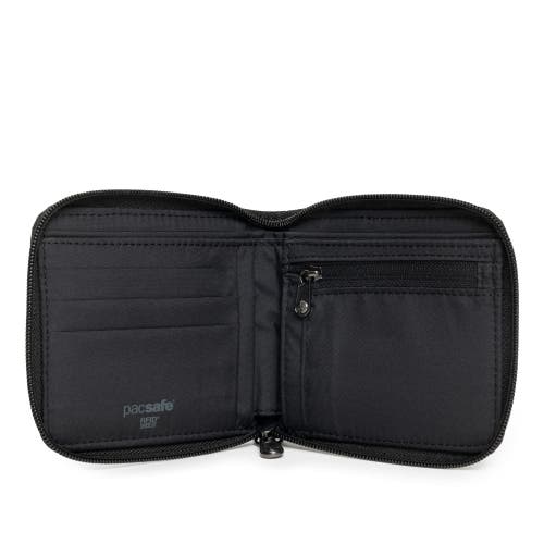Pacsafe Rfidsafe Zip Around Wallet In Black