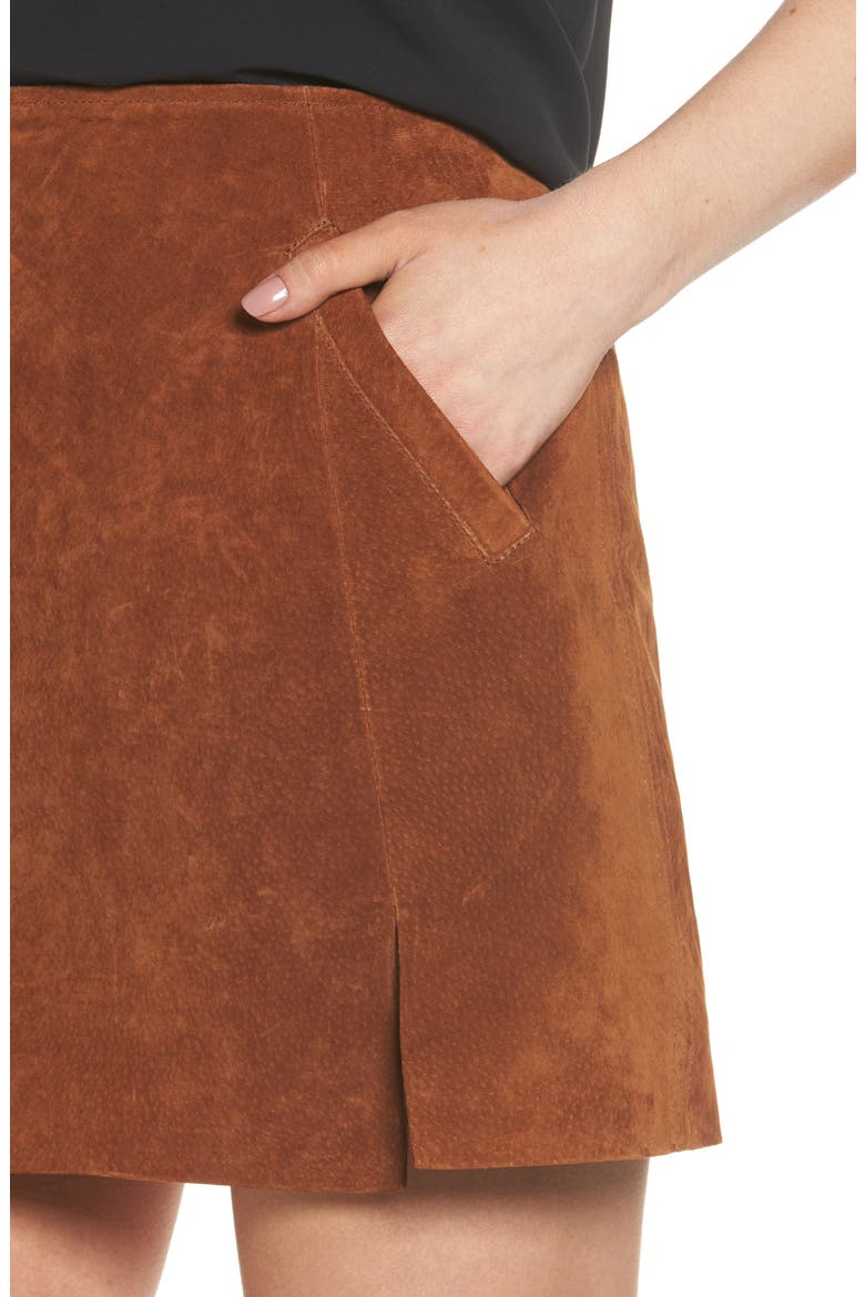 Suede Miniskirt, Alternate, color, SPICE