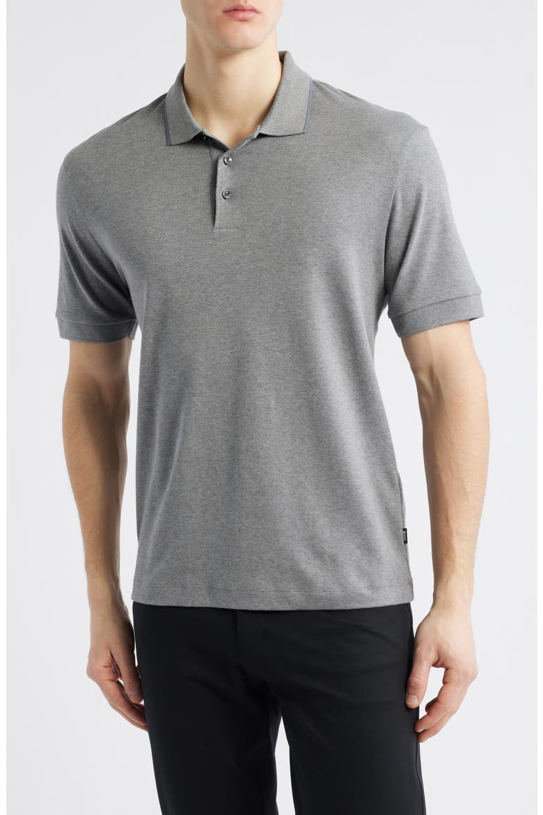 Phillipson Mercerized Cotton Polo, Main, color, MEDIUM GREY