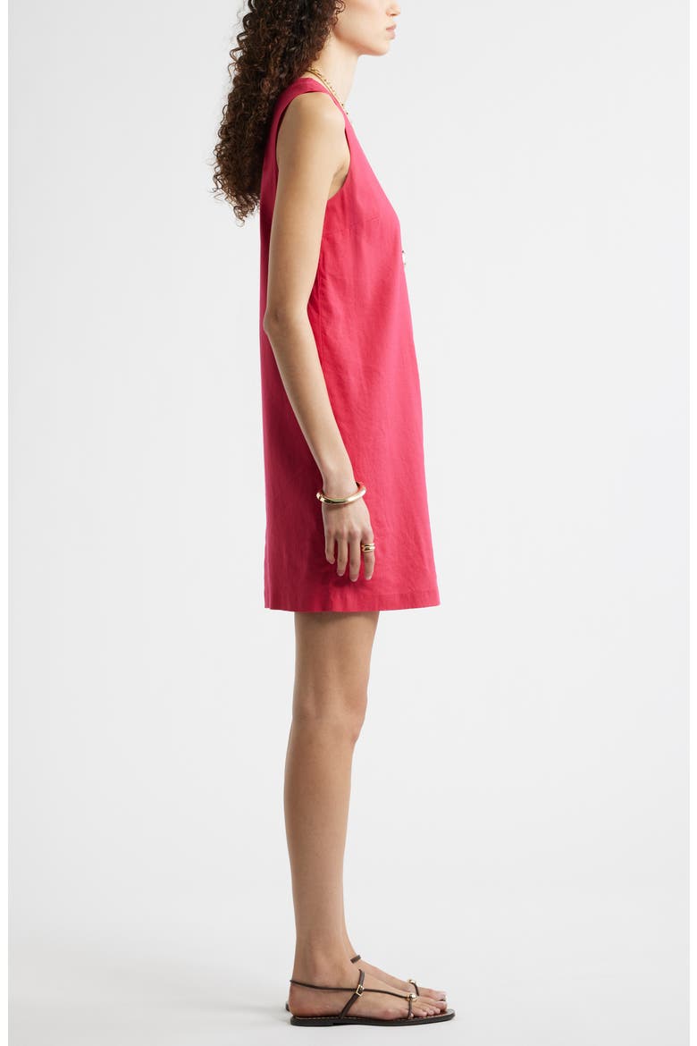 Sleeveless Linen Blend Minidress, Alternate, color, RED JAZZY