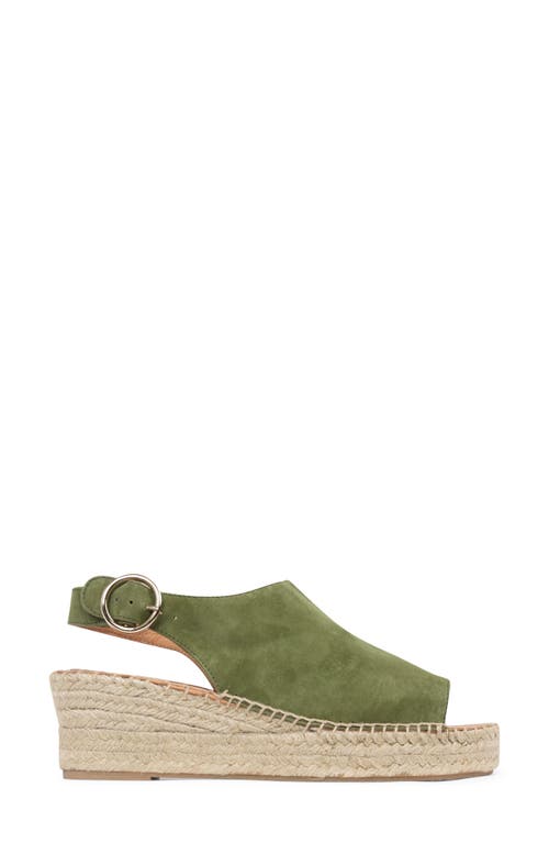 Shop Patricia Green Stella Slingback Espadrille Platform Wedge Sandal In Olive Suede