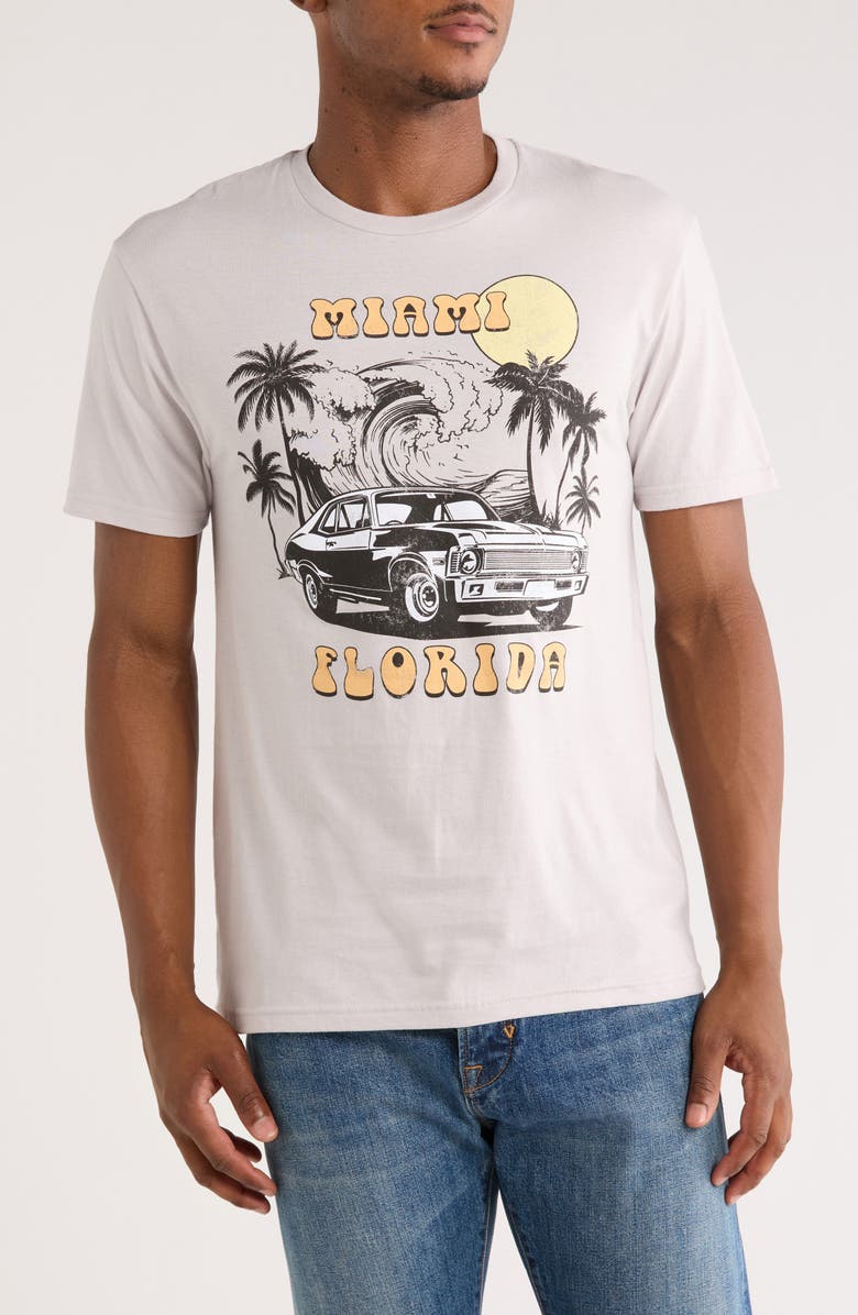 Goodie Two Sleeves Miami Florida Graphic T-Shirt, Main, color, Ice Grey
