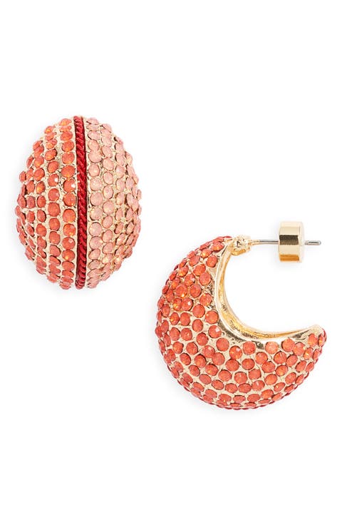 Pavé Orb Huggie Hoop Earrings