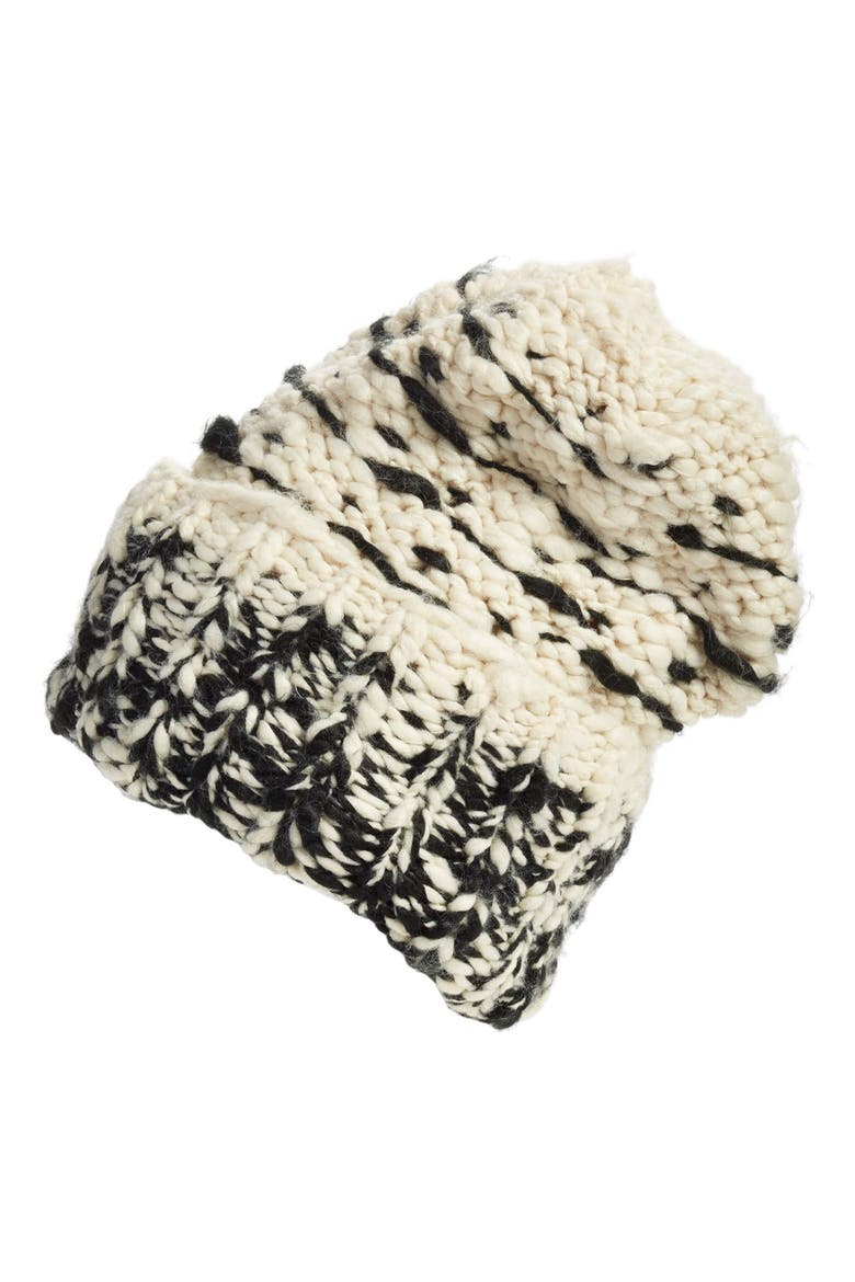 'Limitless' Cuff Beanie, Main, color, BLACK COMBO