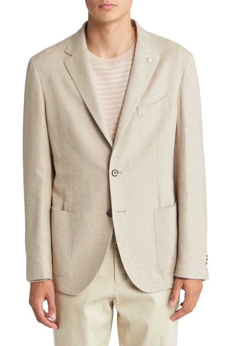 Cotton Herringbone Sport Coat, Main, color, NATURAL
