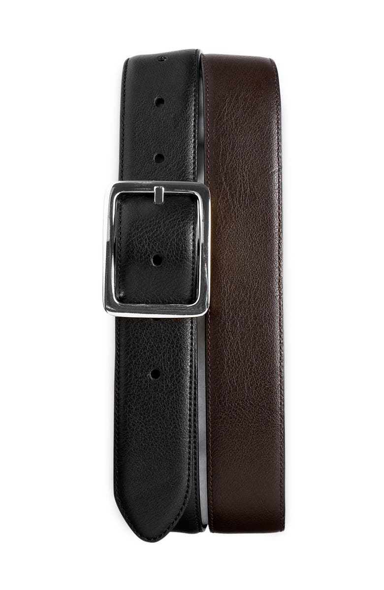 Harbor Bay by DXL Reversible Leather Dress Belt, Main, color, Blk Brown