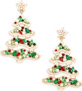 Leith Embellished Christmas Tree Drop Earrings