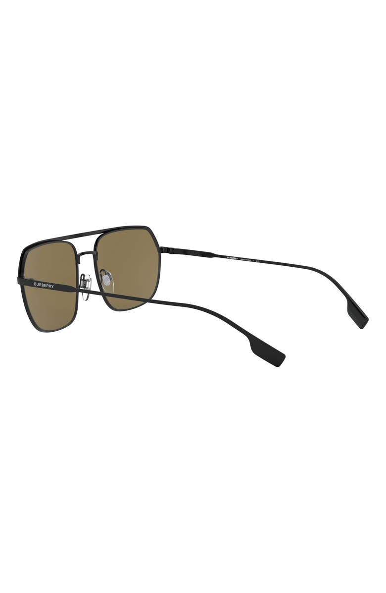 Burberry 58mm Aviator Sunglasses, Alternate, color, Matte Black
