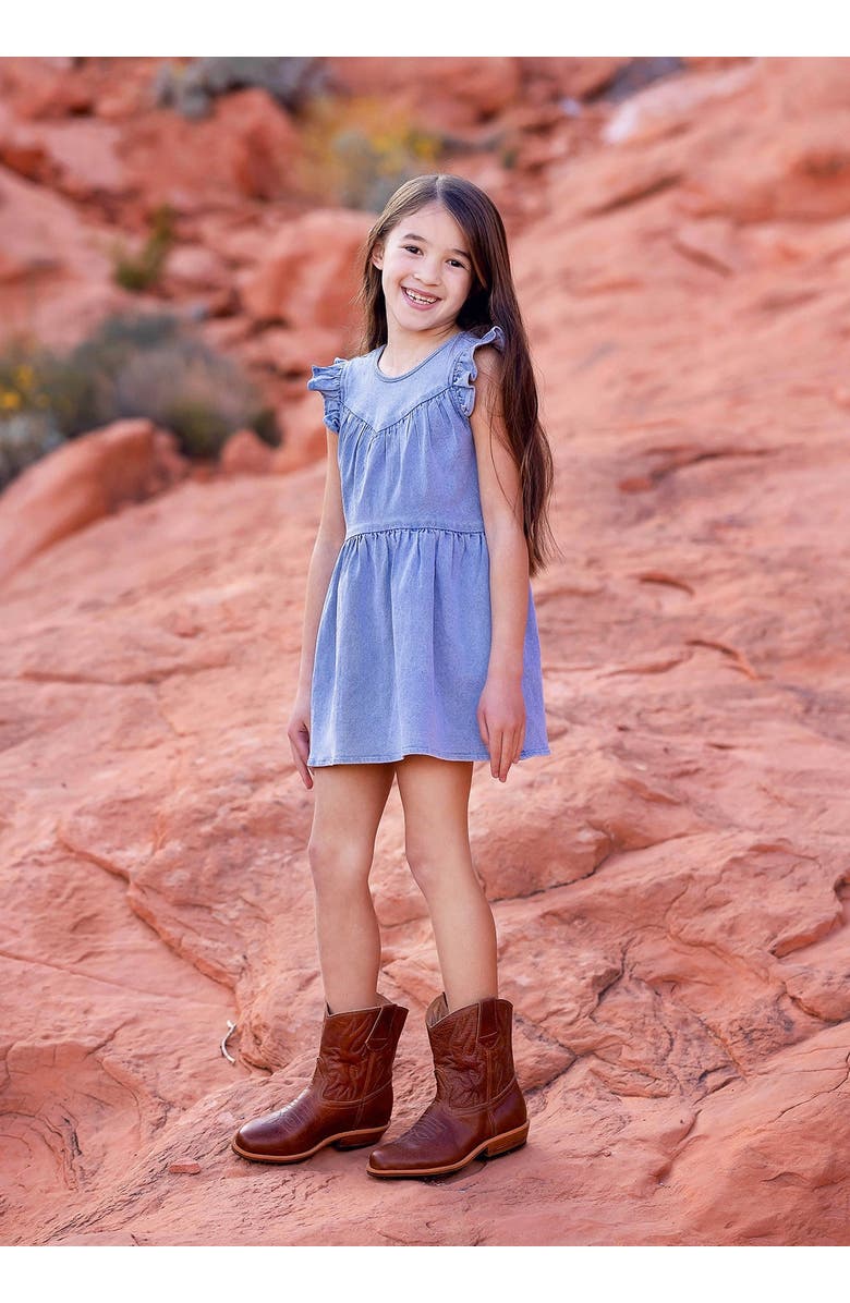 Mabel + Honey Sunset Fields Flutter Sleeve Dress, Alternate, color, Blue