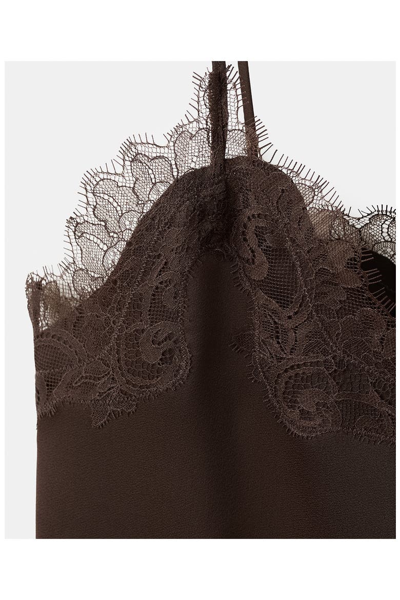 Tity Lace Trim Camisole, Alternate, color, BROWN