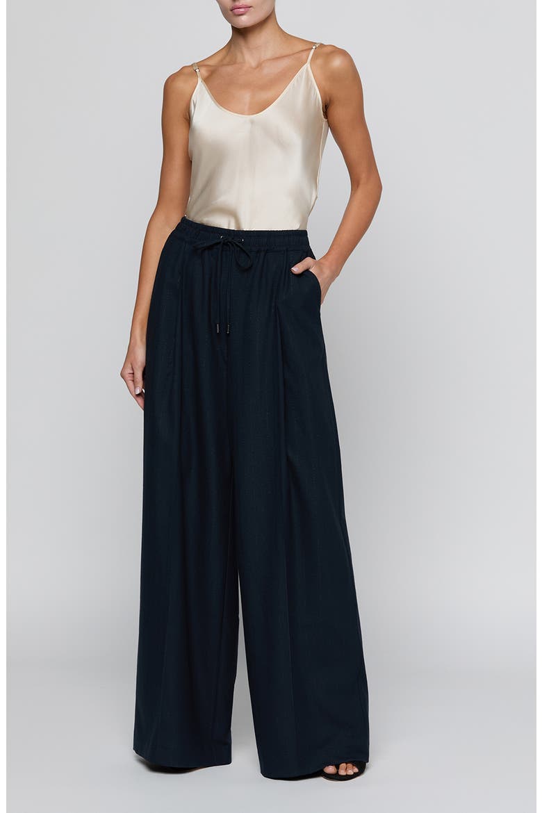 Connie Pinstripe Wide Leg Trousers, Alternate, color, MIDNIGHT LUREX PINSTRIPE