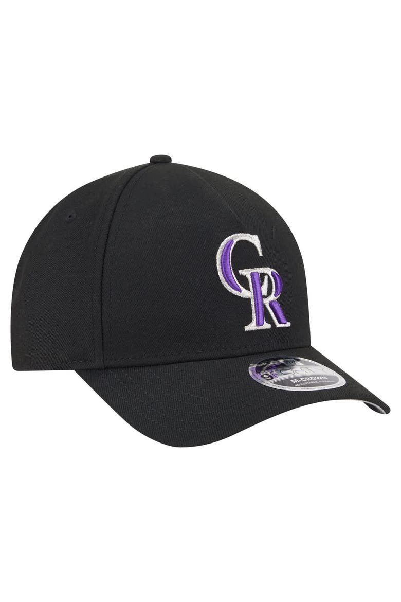 Men's New Era  Black Colorado Rockies 9FORTY M-Crown Adjustable Hat, Alternate, color, Black