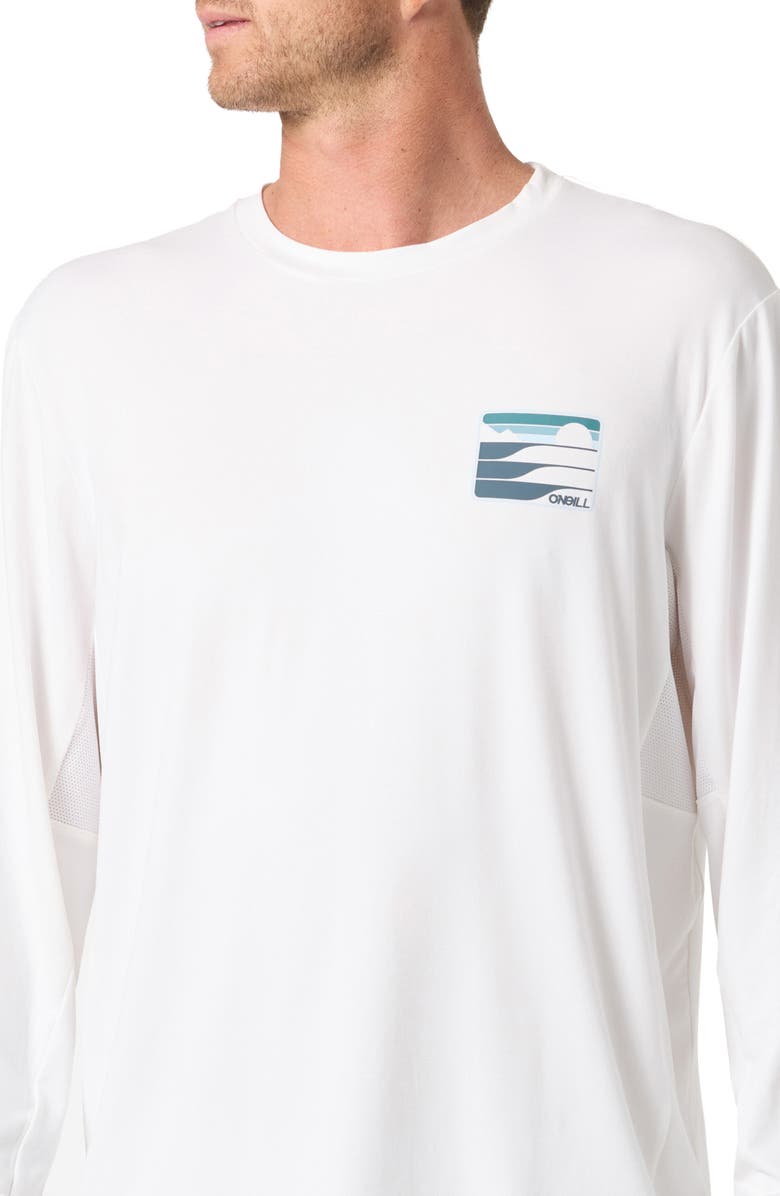 O'Neill Dawn Long Sleeve Performance Graphic T-Shirt, Alternate, color, White