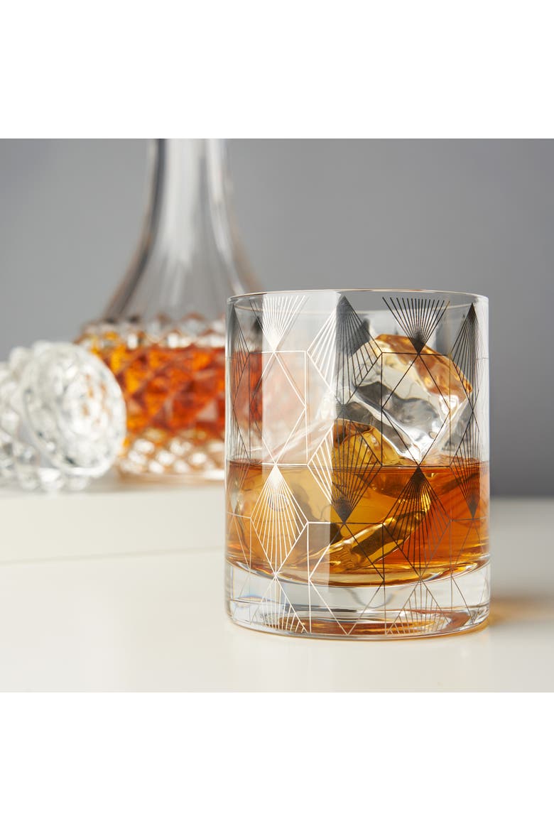 Deco Crystal Tumbler, Alternate, color, Clear