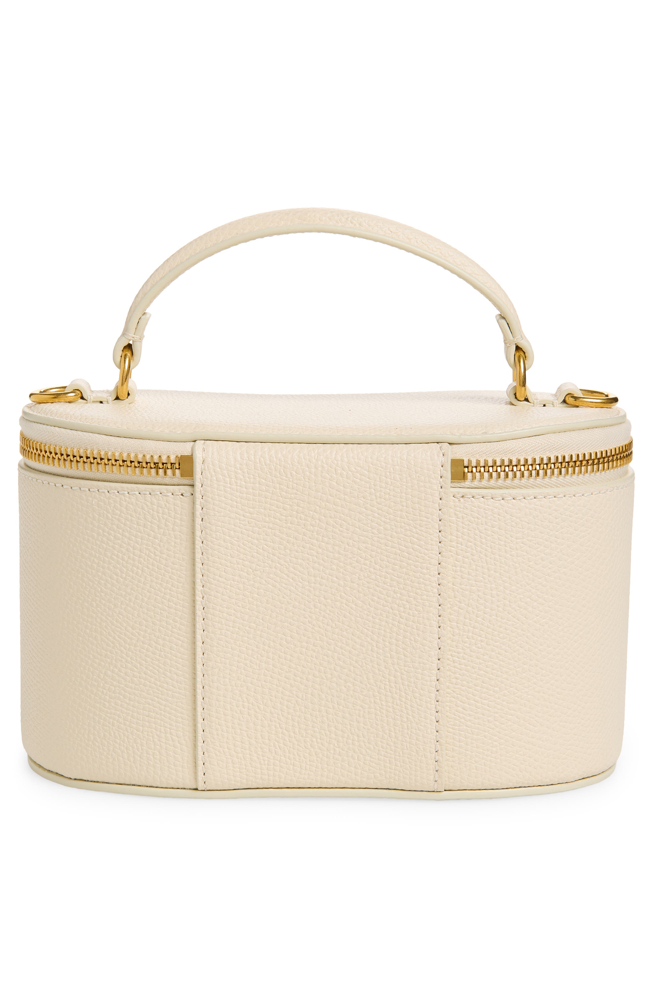 VLOGO Signature Leather Vanity Case, Alternate, color, LIGHT IVORY