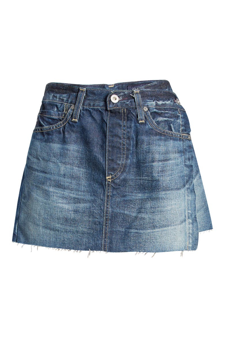 Ira Denim Miniskirt, Alternate, color, ACROPOLIS