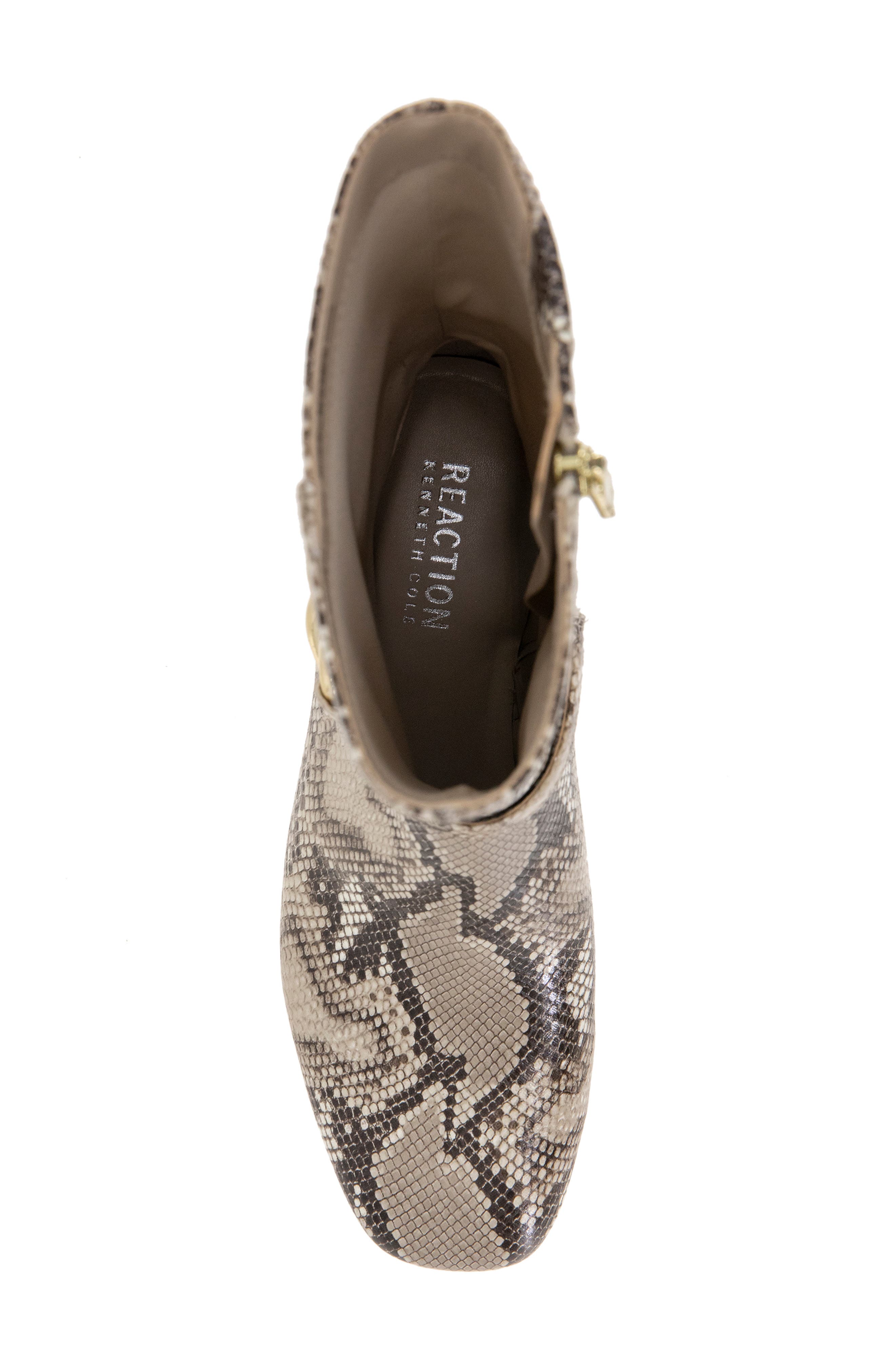 Reaction Kenneth Cole Lacey Block Heel Boot, Alternate, color, Natural Snake