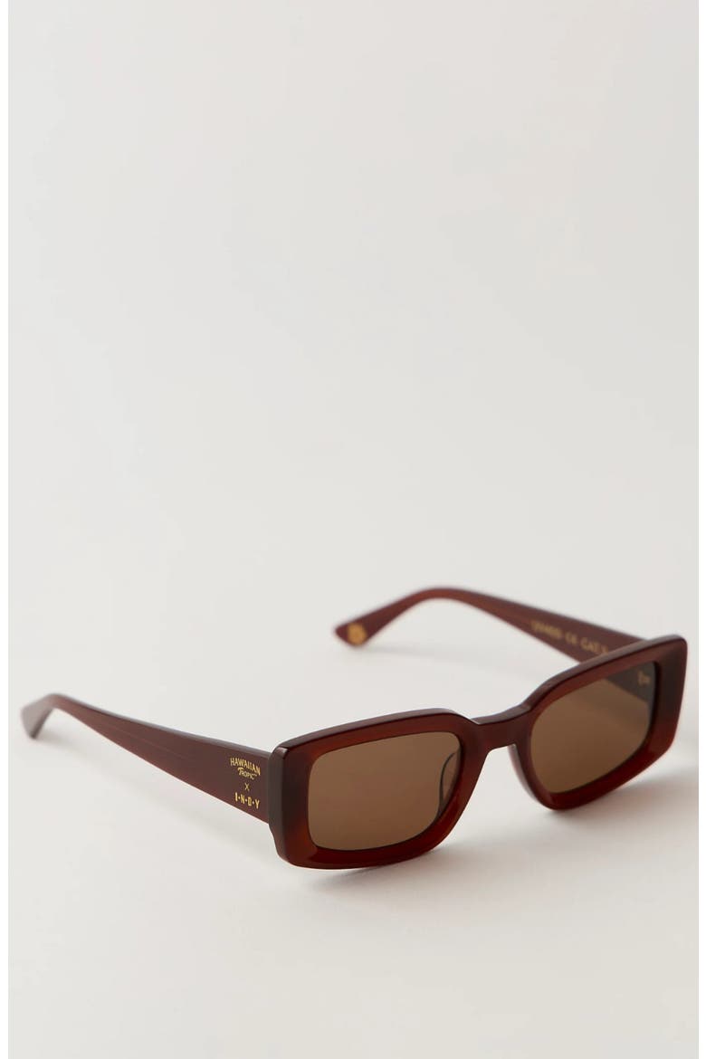 Palm Rectangular Polarized Sunglasses, Alternate, color, Brown