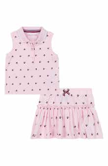 Tommy Hilfiger Logo Heart Sleeveless Polo & Skirted Bloomers Set