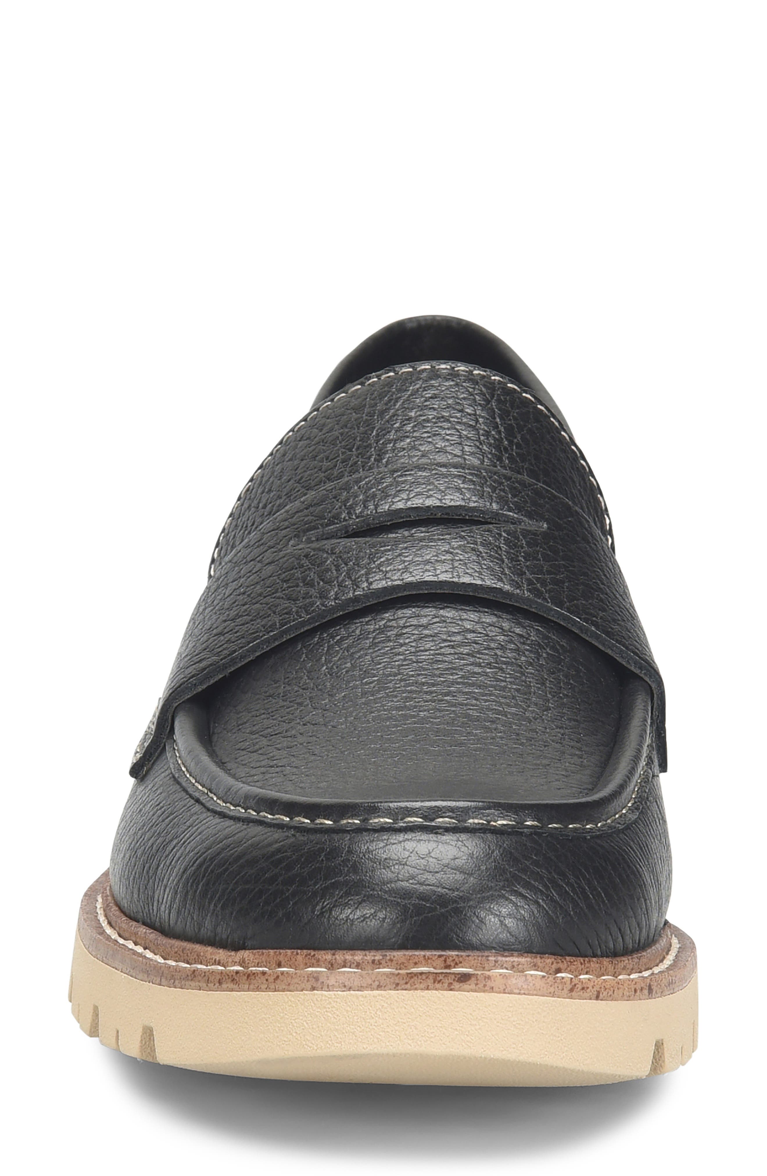 Comfortiva Lug Sole Penny Loafer, Alternate, color, Black
