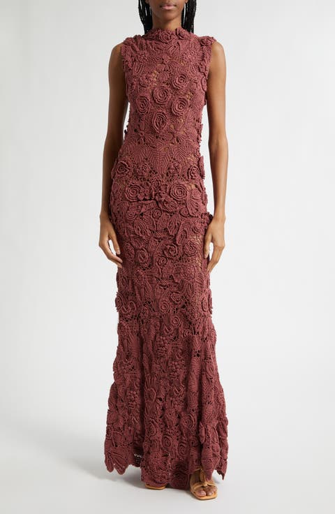 Anita Floral Crochet Gown