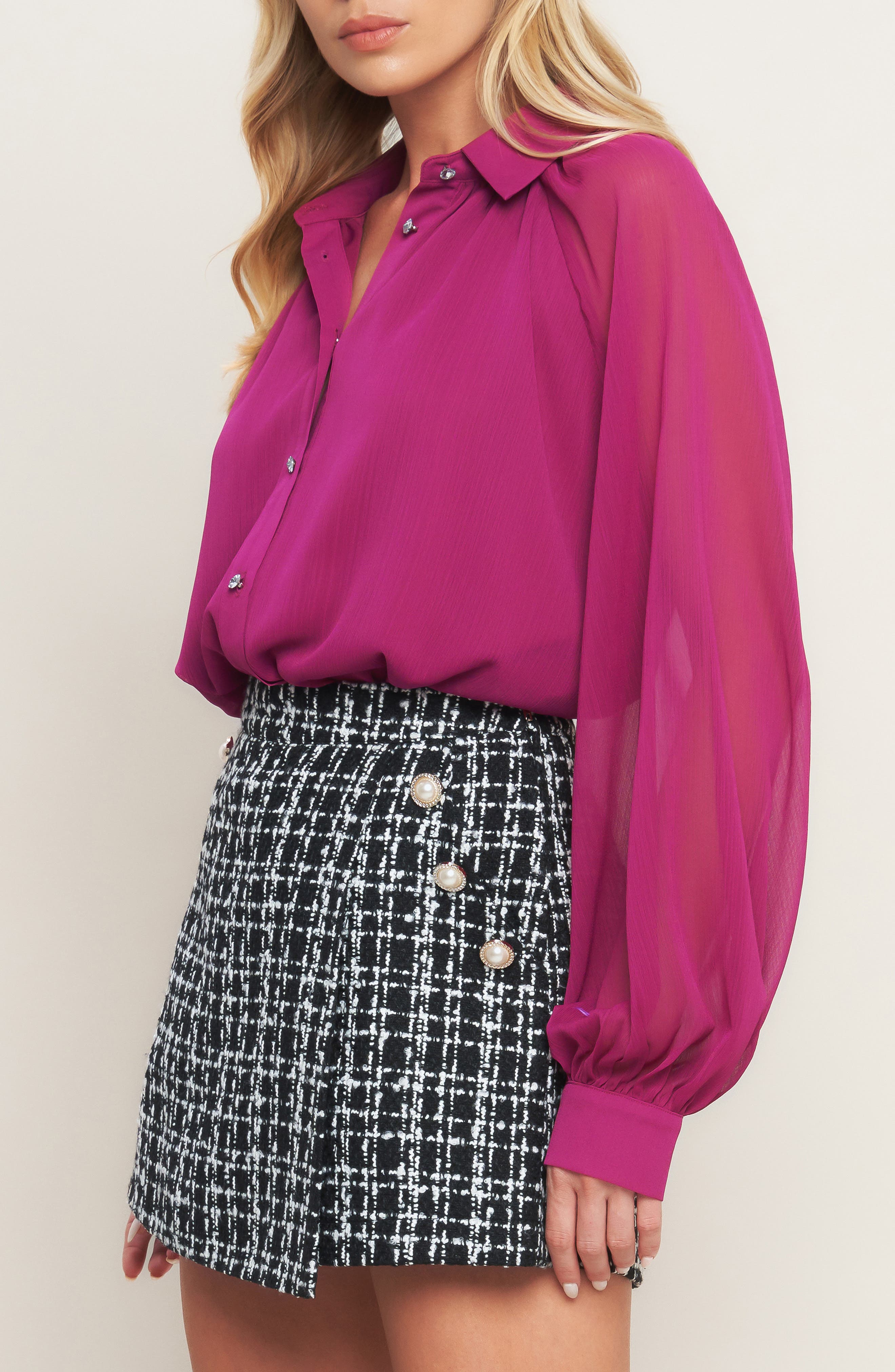 FLYING TOMATO Solid Button-Up Shirt