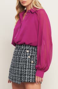 FLYING TOMATO Solid Button-Up Shirt