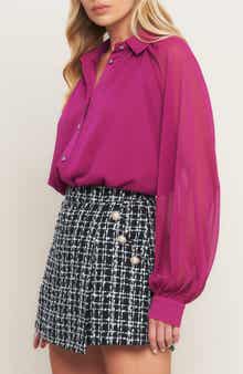 FLYING TOMATO Solid Button-Up Shirt