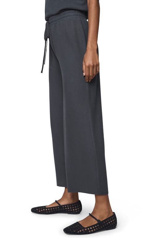 Splendid Winslow Crop Wide Leg Sweatpants In Black