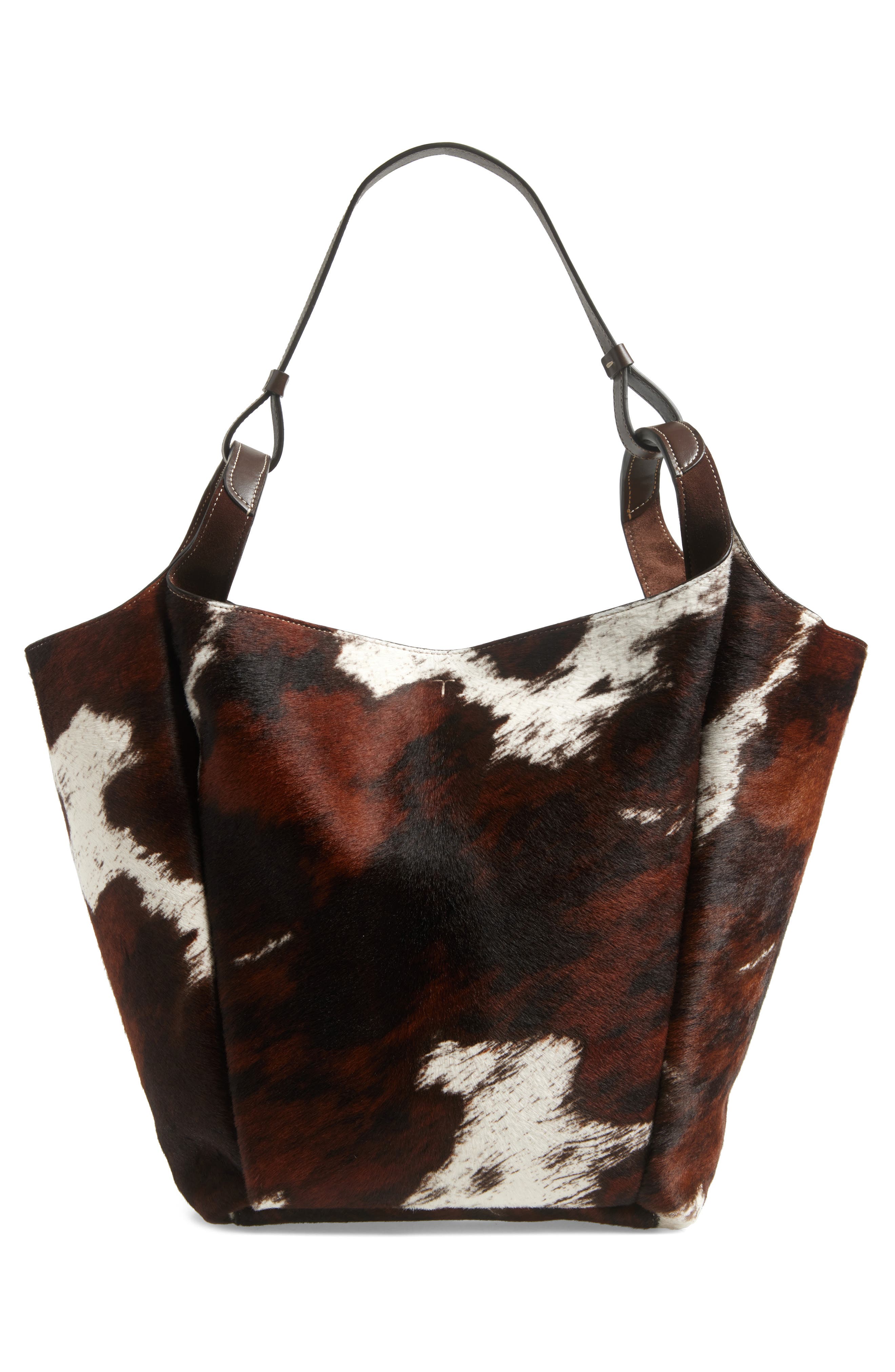 Tod's Medium Api Cow Print Genuine Calf Hair Bucket Bag, Alternate, color, 