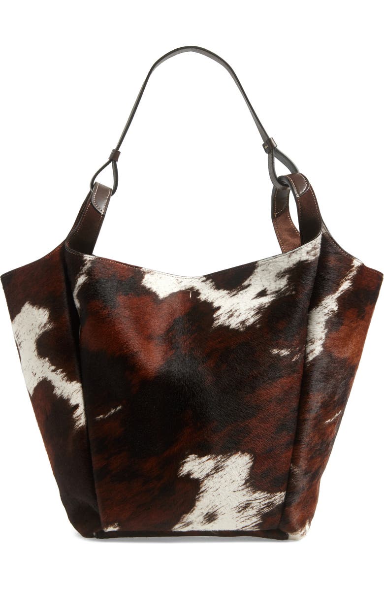 Tod's Medium Api Cow Print Genuine Calf Hair Bucket Bag, Alternate, color,
