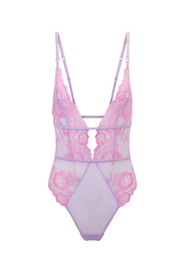 Calissa Lace Bodysuit Lingerie, Alternate, color, Medium purple