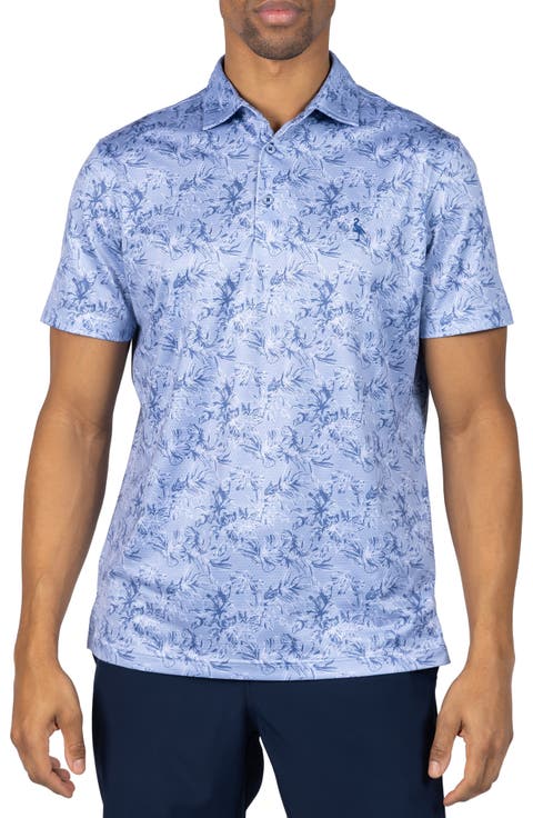 Tropical Print Performance Mesh Polo