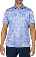 TailorByrd Tropical Print Performance Mesh Polo