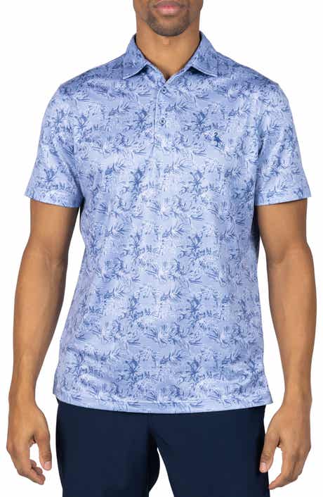 TailorByrd Tropical Print Performance Mesh Polo