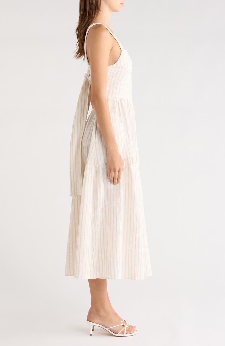 Favorite Daughter The Go-To Cotton Dress, Alternate, color, Light Khaki Stripe