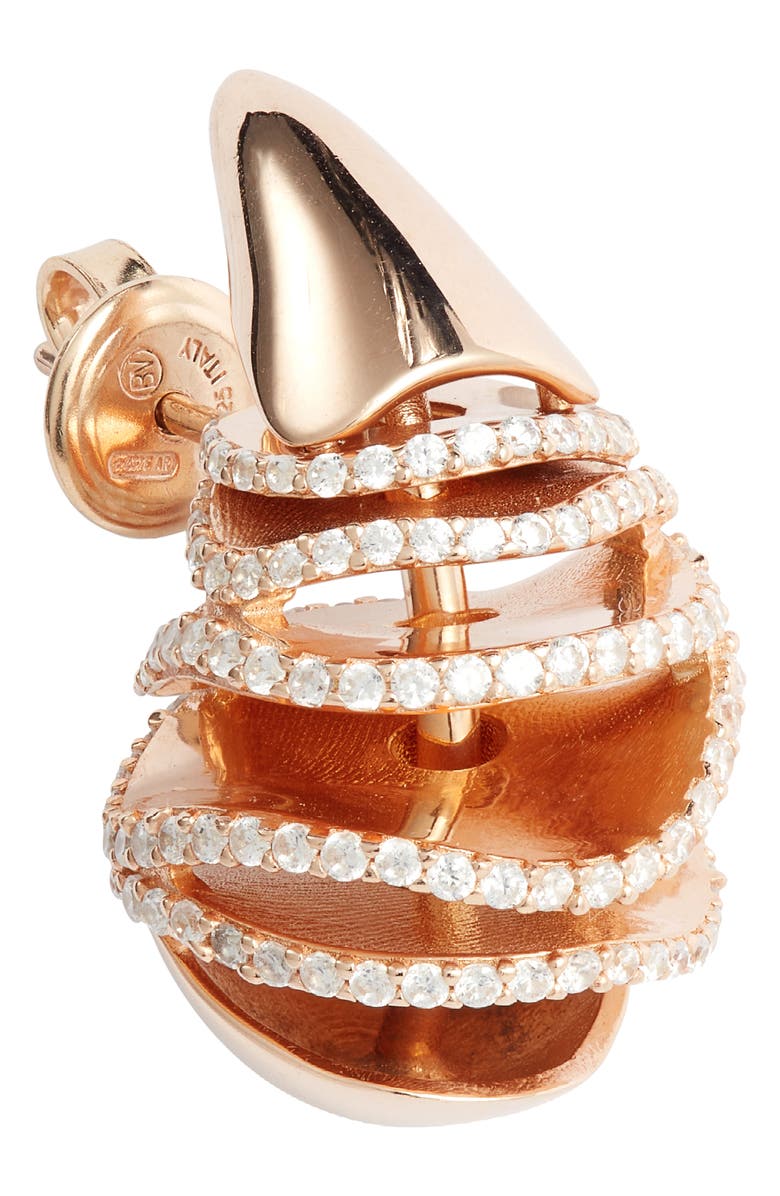 Bottega Veneta Sardine Stud Earrings, Alternate, color, Rose Gold