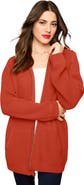 Roaman's Plus Size Waffle Knit Zip-Front Relaxed Hoodie