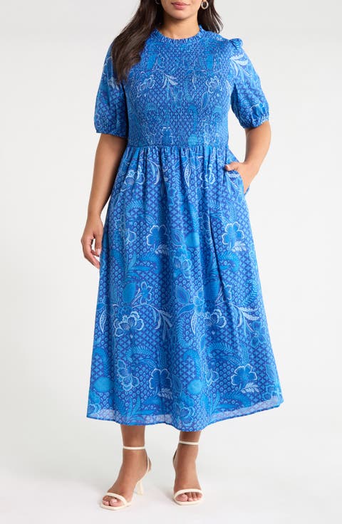 Bermy Smocked Cotton Maxi Dress