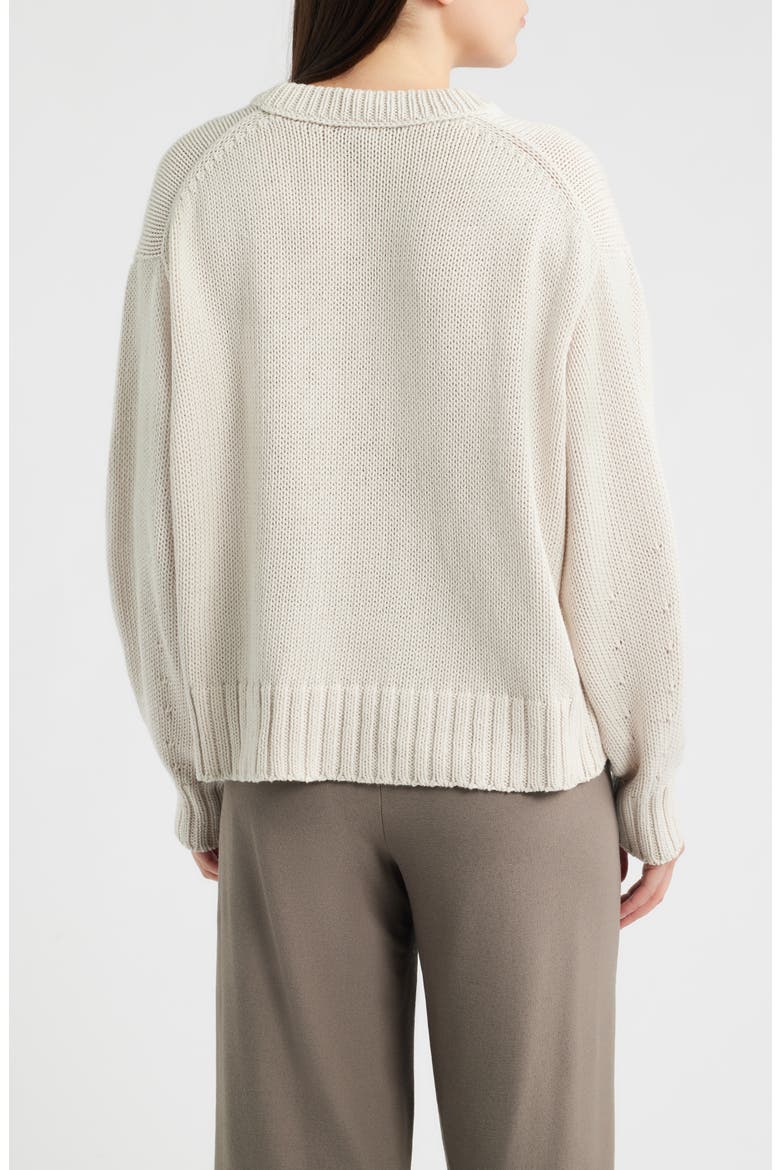 Organic Cotton Crewneck Sweater, Alternate, color, PALE STRIPE