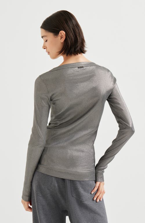 Brunello Cucinelli Sparkling Jersey T-shirt In Gray