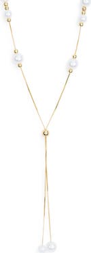 NORDSTROM RACK Demi Fine Faux Pearl Lariat Necklace