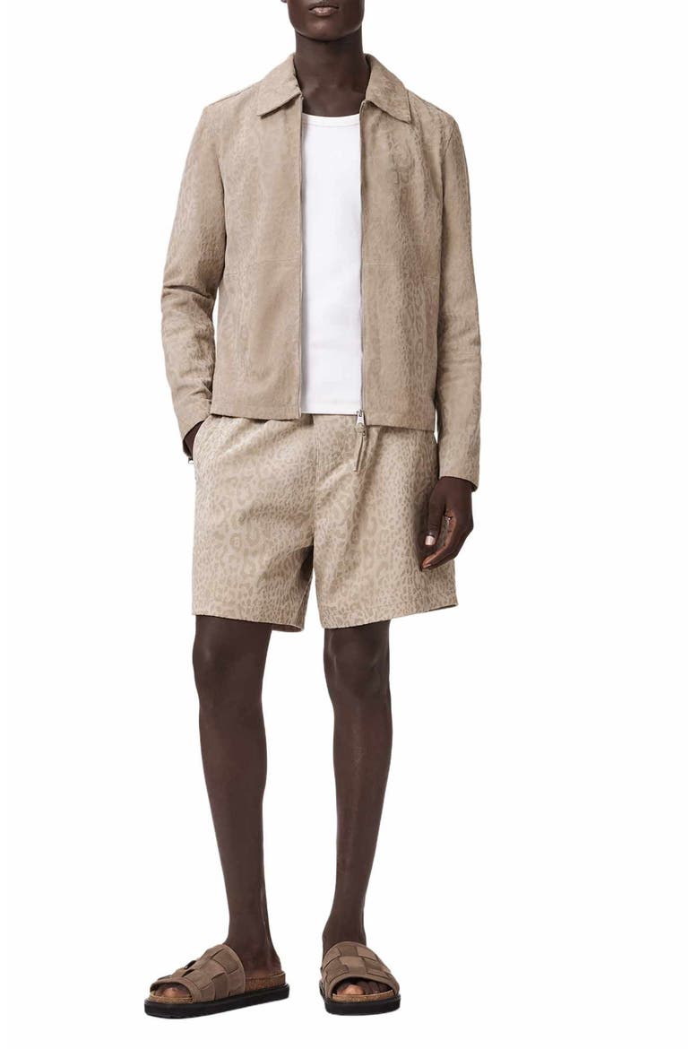 Hockley Debossed Animal Print Suede Jacket, Alternate, color, PASILLA BROWN