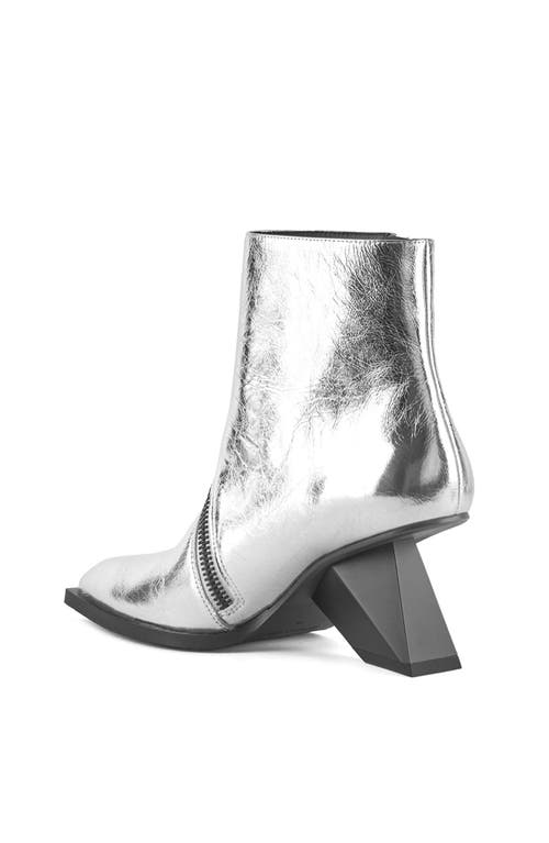 United Nude Rockit Zip Bootie In Silver