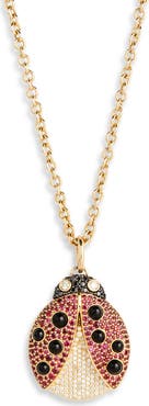 Grace Winfrey Ruby & Diamond Ladybug Pendant Necklace