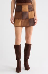 JASON WU Faux Suede Patch Miniskirt